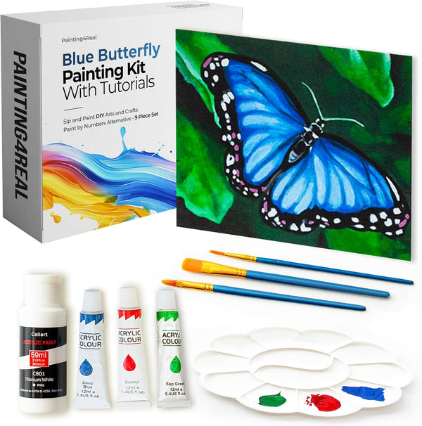 Majestic Blue Butterfly Painting Kit