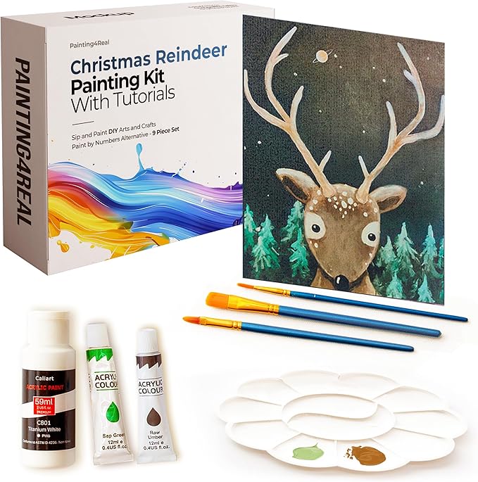 Christmas Reindeer Kids Painting Kit – Painting4Real