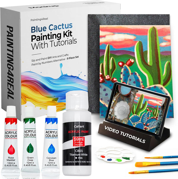 prickly pear cactus grow kit Blue Prickly Pear Cactus Painting Kit