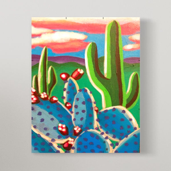 prickly pear cactus painting Blue Prickly Pear Cactus Painting Kit