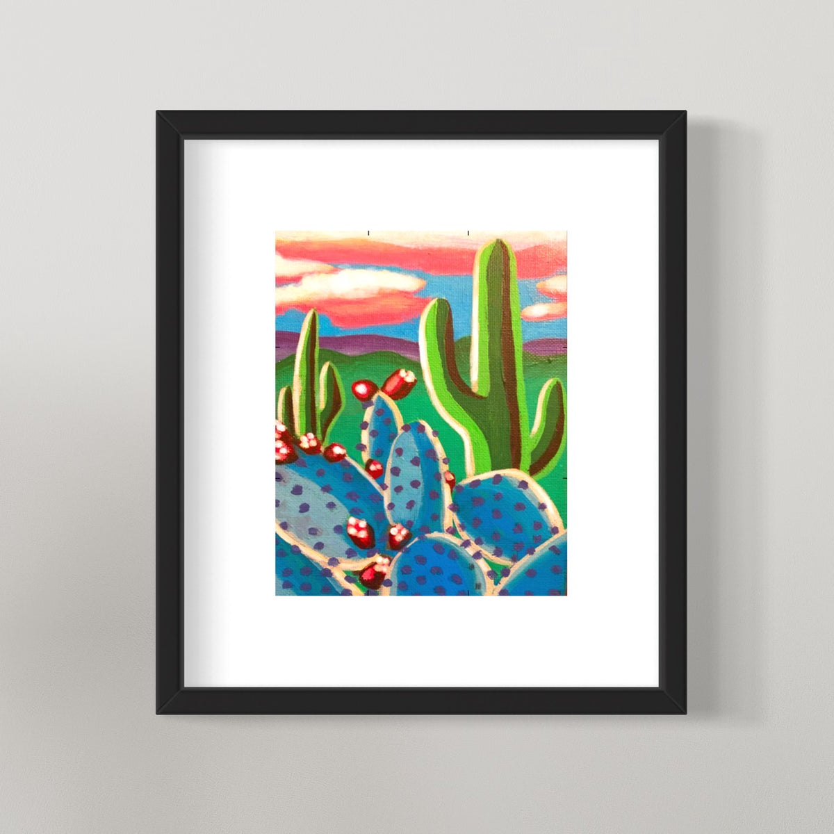 painting prickly pear cactus Blue Prickly Pear Cactus Painting Kit